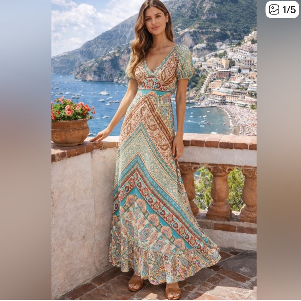 Lovestitch Boho Floral  | Anthropologie Style | Size L